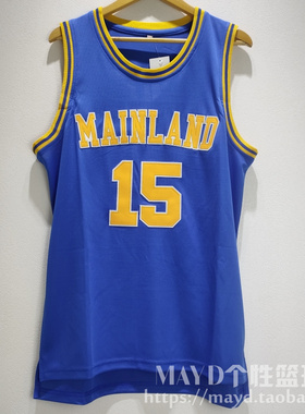 15号文斯卡特冷门球衣 美式复古刺绣速干篮球服运动蓝色训练背心