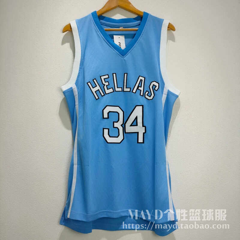 字母哥希腊国家队球衣 34号阿德托昆博刺绣速干V领篮球服背心男