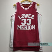 33号科比劳尔梅里恩高中球衣 复古刺绣篮球比赛服运动背心男定制