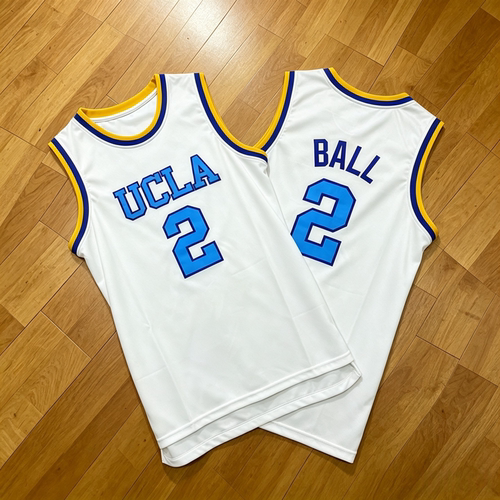 2号朗佐鲍尔大学球衣 球哥NCAA复古刺绣篮球服速干运动背心男UCLA