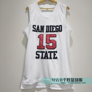 15号科怀伦纳德大学球衣 美式复古刺绣篮球服美国大学运动背心男