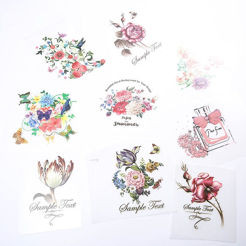 烫画花大号服装t恤花朵图案热转印贴花diy衣服贴熨烫装饰补丁贴画