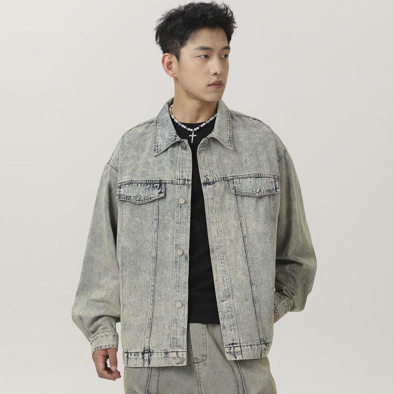 NR-233JK07188复古黄泥染水洗做旧牛仔外套P125-K178秋季新,男装工装外套,电商S003