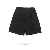 夏款NR-252DK13132宽松廓形防泼水压褶西装短裤卡其P75K128，男装休闲裤，电商S003