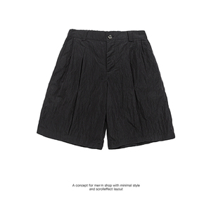 夏款NR-252DK13132宽松廓形防泼水压褶西装短裤卡其P75K128图片