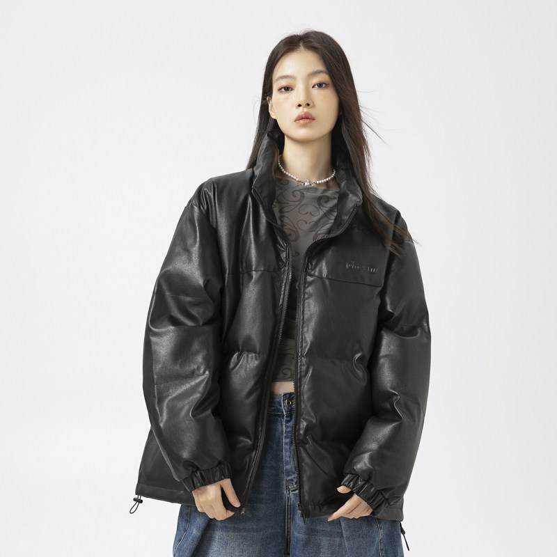 原B429山一商店-234MY07175钢印黑金印花皮料棉服P200-K278,男装棉衣,电商S003