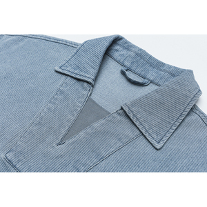 山一商店秋季253JK10153美式复古套头训练服牛仔外套蓝色P115K168图片