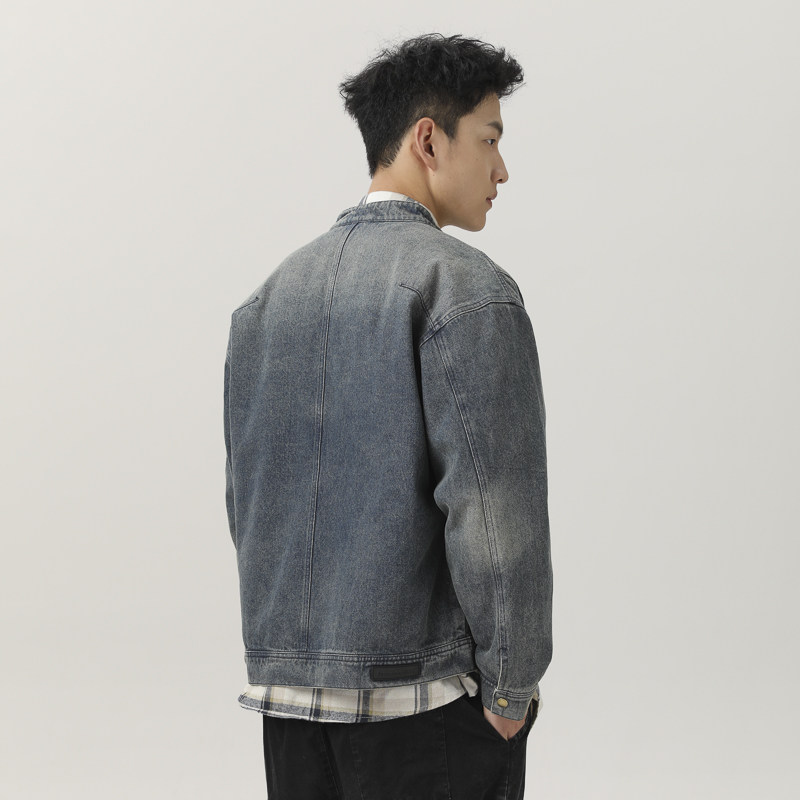 NR-243JK13112复古做旧短款Boxy牛仔外套纯棉P120-K168秋季,男装工装外套,电商S003