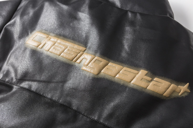 原B429山一商店-234MY07175钢印黑金印花皮料棉服P200-K278,男装棉衣,电商S003