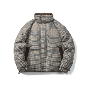山一商店24冬244YR07153千鸟格针织绒感90白鸭绒羽绒服P310K458图片