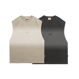 NR-232BX07178喷染胸前印花背心重磅纯棉坎肩P60控99图片