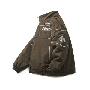 原B429山一商店-234MY09255多徽章美式机车嵌条棉服P165-K228图片