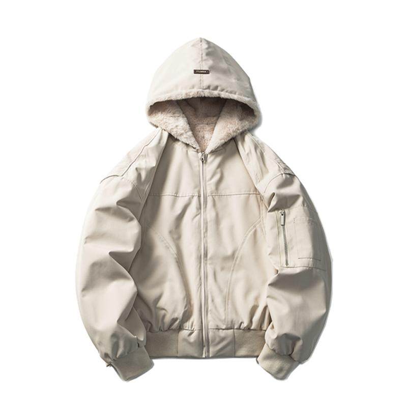 山一商店24冬244MY13143双面穿兔绒羊羔毛座山雕连帽棉服P195K298图片