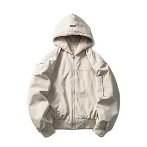 山一商店24冬244MY13143双面穿兔绒羊羔毛座山雕连帽棉服P195K298图片