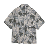 山一夏款252CS10123度假风休闲垂感松弛感古巴领衬衫棕色P70K108，男装衬衫，电商S003