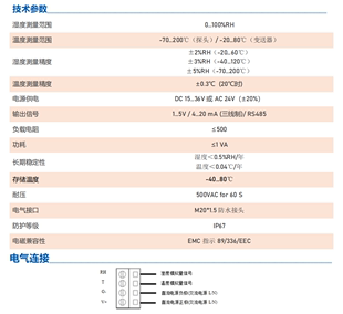 环境试验箱用优思泰克USTK 70到200度USH180 高温型温湿度变送器