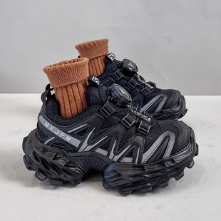 运动鞋 儿童老爹鞋 黑色2026春秋季 新款 女童休闲百搭男童户外跑步鞋