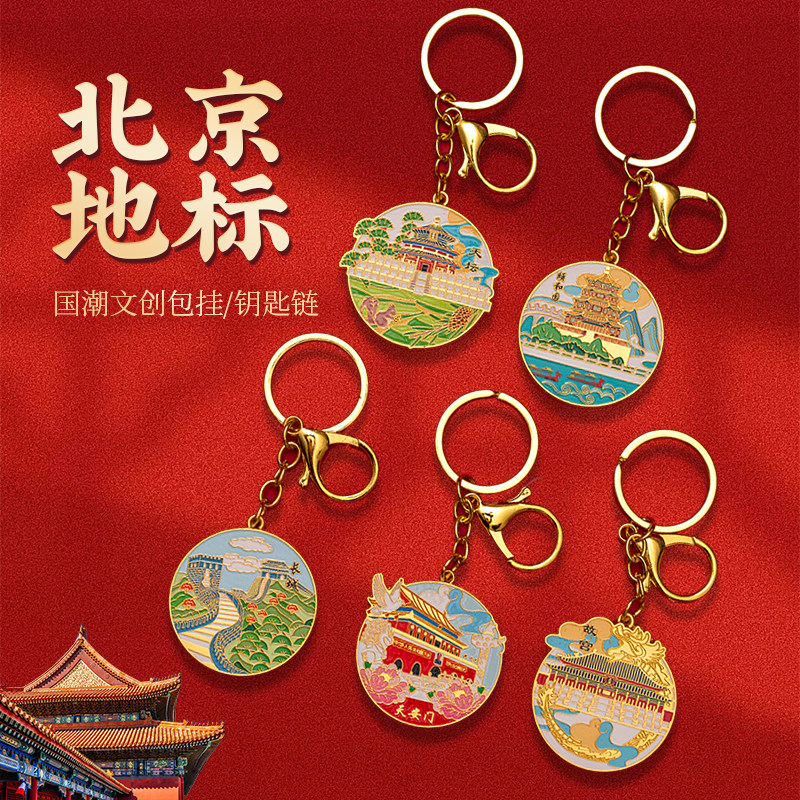 北京文创旅游纪念品钥匙扣天安门故宫天坛祈年殿长城颐和园小礼物