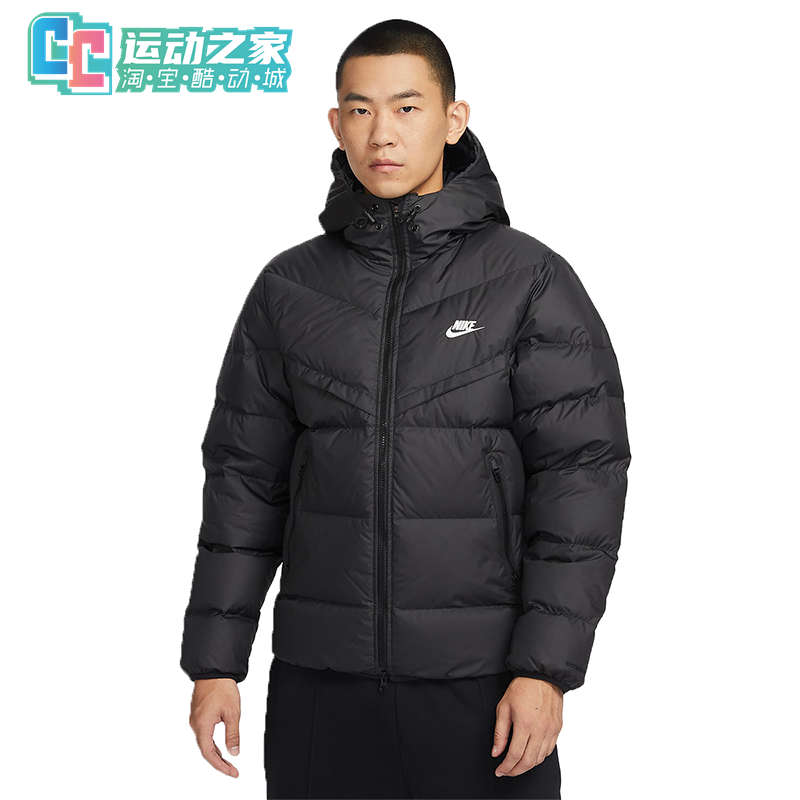 耐克保暖连帽刺绣男子防风羽绒