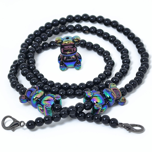 黑熊款珍珠链条包链子手机壳背链小蜜蜂扩音器换肩带包带斜跨单买