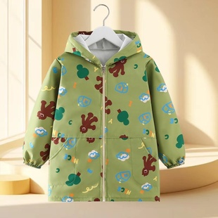 护衣加长款儿童罩衣拉链款前美术外套防水防脏画画棉袄衣秋冬外穿