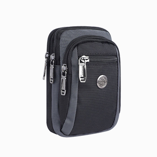 适用于放7.2寸华为荣耀X斜挎手机包竖版 工作多拉链隔层腰包穿皮带