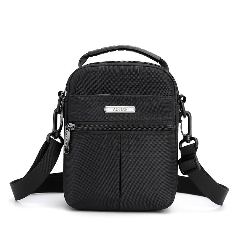 适用于放7寸华为荣耀单肩斜挎手机包手提小包牛津布穿皮带腰包竖