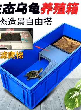 乌龟缸周转箱饲养龟箱带过滤晒台家用阳台养龟鱼池龟盆生态养龟缸