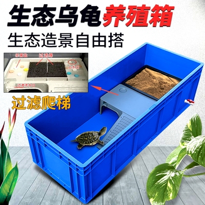 乌龟缸周转箱饲养龟箱带过滤晒台家用阳台养龟鱼池龟盆生态养龟缸
