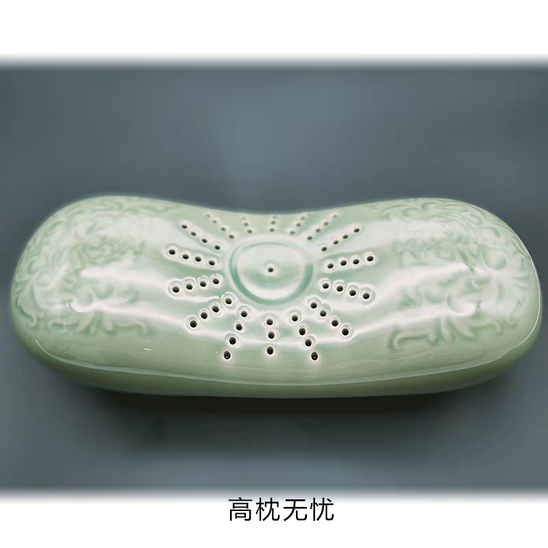 耀州瓷凉枕 陶瓷枕头护颈椎枕助眠枕 特价 陕西特产 中国耀州窑