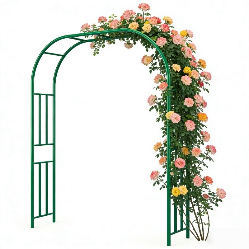 拱门花架月季爬藤架蔷薇庭院攀爬架葡萄植物镀锌铁艺铁线莲爬藤架