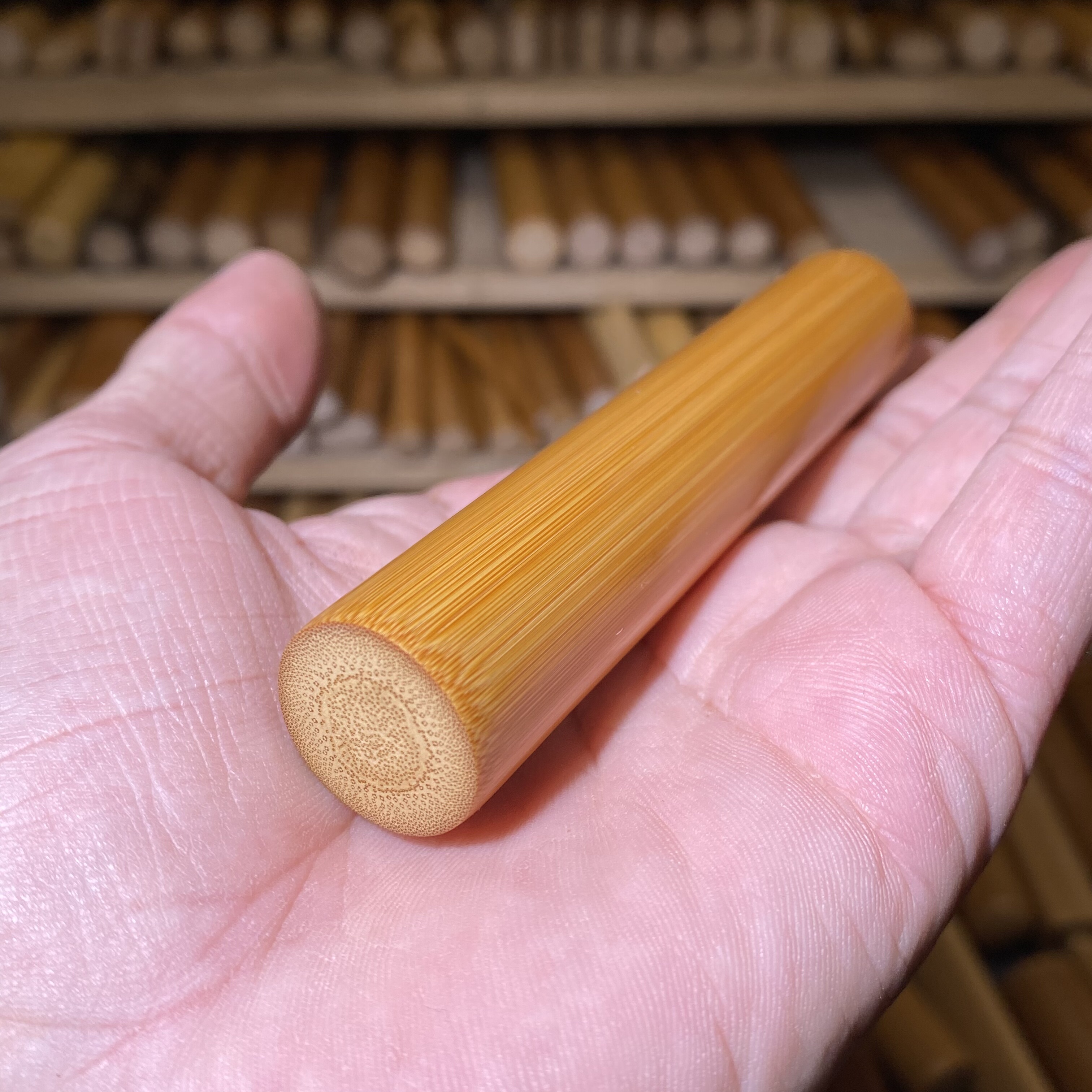 18.8-103满密圆,一物一链接,拍了下架,远山工实心玉竹手把件