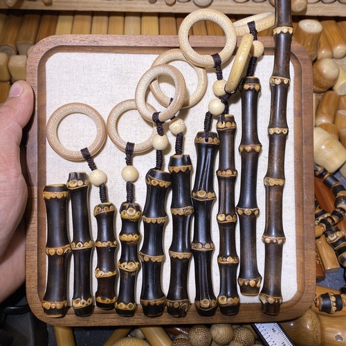 远山工紫竹根手把件挂件钥匙扣