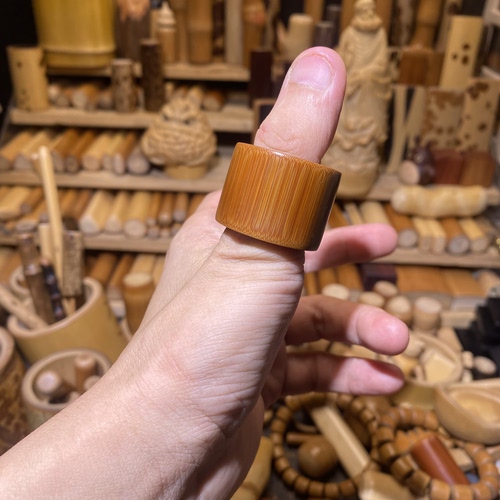 33-23mm内径24老煤竹去青扳指，一物一链接，拍了下架，远山工