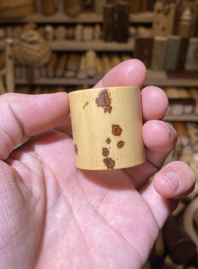 33-33mm红湘妃竹盖置手把件，一物一链接，拍了下架，远山工