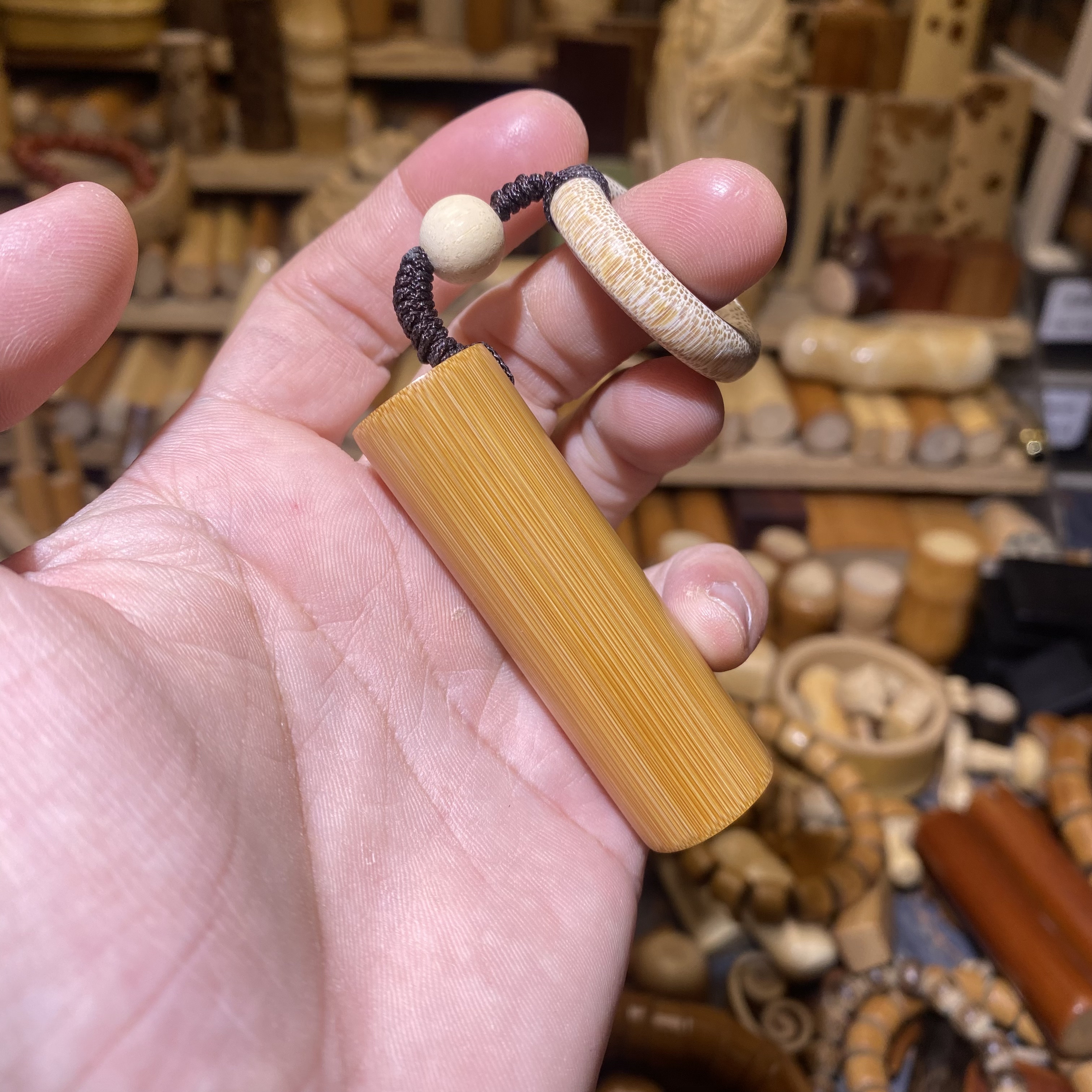 18.8-61mm厚皮高密短圆一手抓，一物一链接，远山工实心玉竹手把