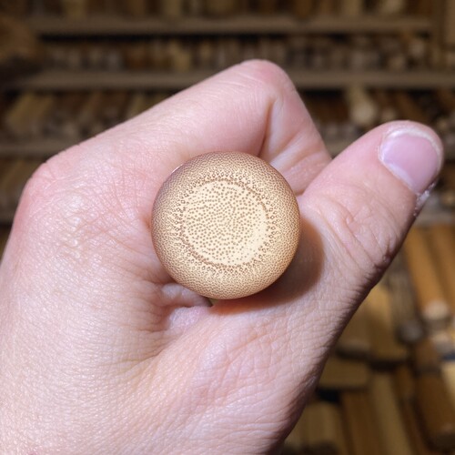 22.8-99满密厚皮捷径大粗圆，一物一链接，远山工实心玉竹手把件