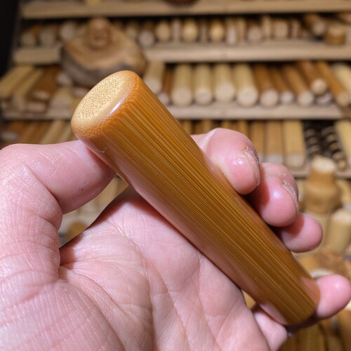 21-106mm满密捷径厚皮润角，一物一链接，远山工实心玉竹手把件