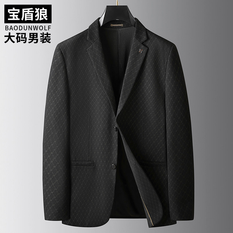肥佬宽松休闲西服上衣春秋款大码