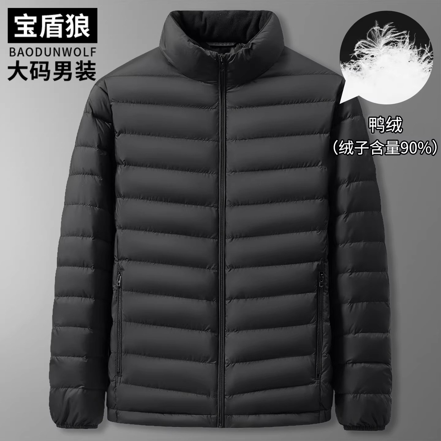 秋冬轻薄款羽绒服男大码立领外套胖子时尚休闲纯色90鸭绒保暖服,男装,羽绒服,淘宝优惠券,粉丝福利购,淘宝优惠卷