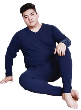 秋冬加大码男式德绒保暖内衣套装