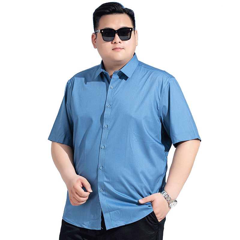 宝盾狼薄款加大码男正装短袖衬衫