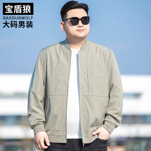 加肥大码男装棒球领茄克衫外套