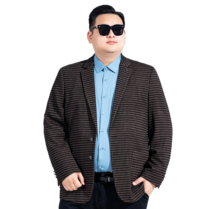 春秋加肥加大码男式休闲单西外套