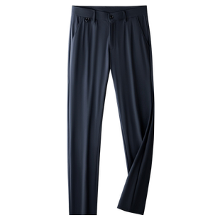 男士大码冰丝休闲裤夏季薄款加肥加大免烫直筒裤胖子速干弹力长裤