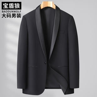 歌手演出双开衩西装外套男大码秋季新款胖子艺考主持人青果领西服