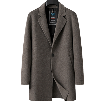 宝盾狼加大码男士双面羊毛呢大衣