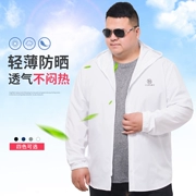 Mùa hè mỏng nhẹ ngoài trời bãi biển nam chống nắng quần áo áo khoác cộng với phân bón XL quần áo da nam áo trùm đầu - Cực lớn