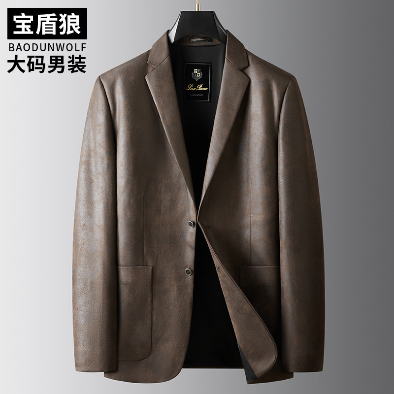 肥佬休闲做旧复古西服秋季新款