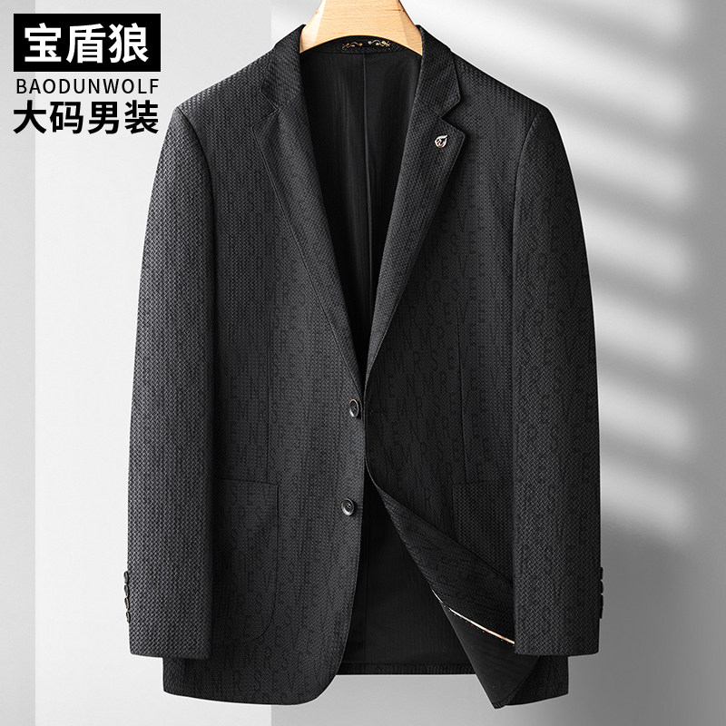 春夏薄款加肥加大码男休闲西服外套特大号肥佬单排扣西装便服单西